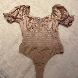 GOLD SATIN BODYSUIT